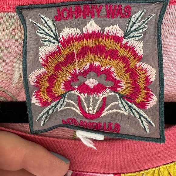 Women's Johnny Was Golden Rose Flutter Sleeve Tee Size XL Bamboo Soft - Picture 6 of 8